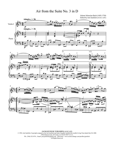 Air from the Third Orchestral Suite (Air on a G String)