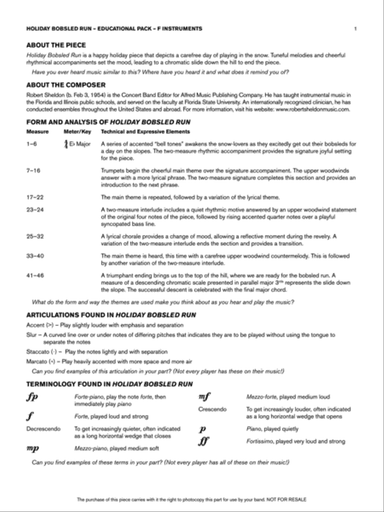 Holiday Bobsled Run: F Educational Pack