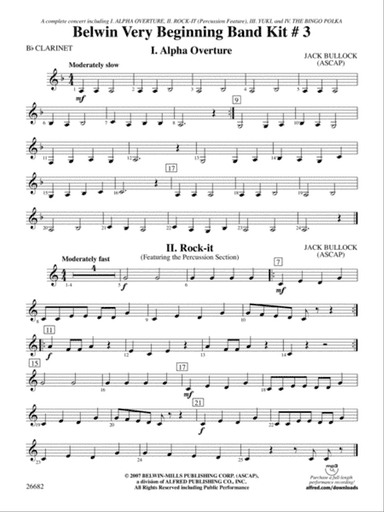 Belwin Very Beginning Band Kit #3: 1st B-flat Clarinet