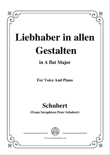 Schubert-Liebhaber in allen Gestalten,in A flat Major,for Voice&Piano