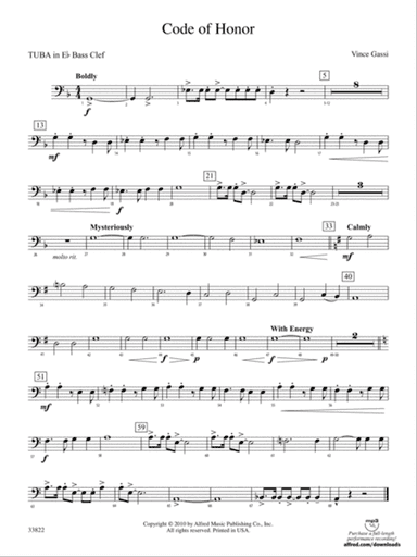 Code of Honor: (wp) E-flat Tuba B.C.
