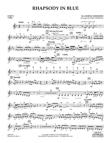 Rhapsody in Blue (arr. Paul Murtha) - Pt.2 - Violin