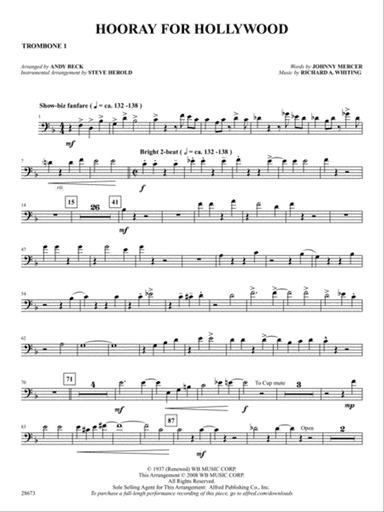 Hooray for Hollywood: 1st Trombone