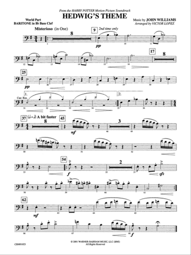 Hedwig's Theme (from Harry Potter): (wp) B-flat Baritone B.C.
