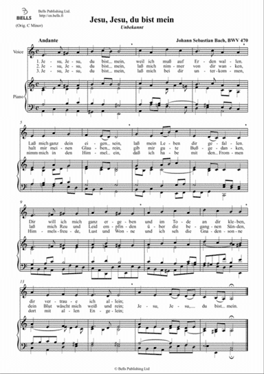 Jesu, Jesu, du bist mein, BWV 470 (A minor)