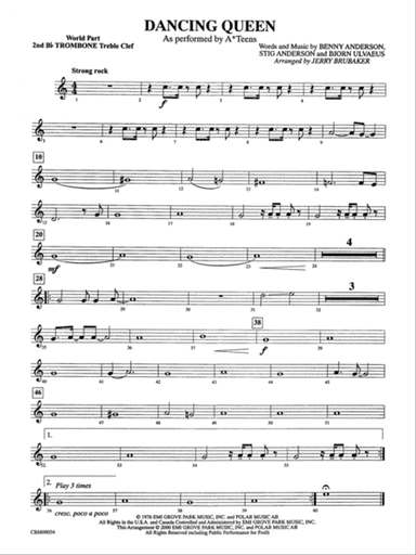 Dancing Queen: WP 2nd B-flat Trombone T.C.