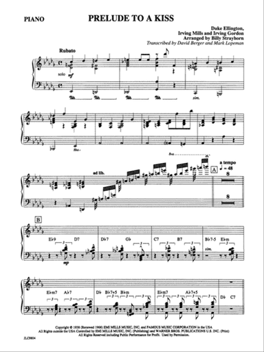 Prelude to a Kiss: Piano Accompaniment