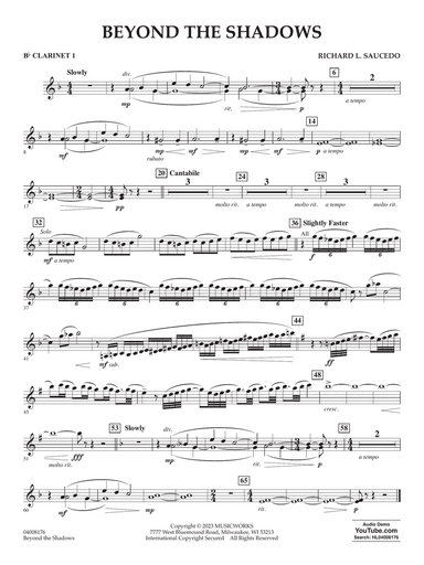 Beyond The Shadows - Bb Clarinet 1