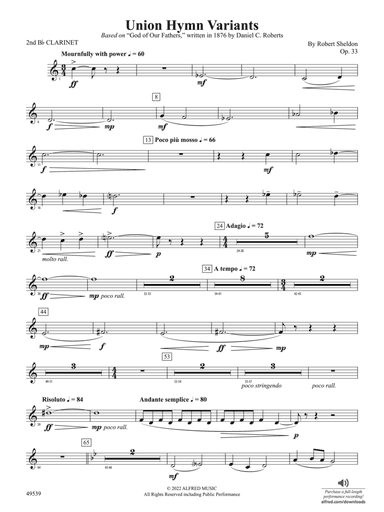 Union Hymn Variants: 2nd B-flat Clarinet