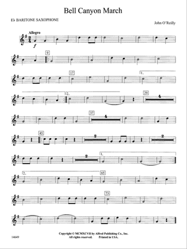 Bell Canyon March: E-flat Baritone Saxophone