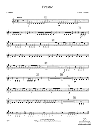 Presto!: 1st F Horn