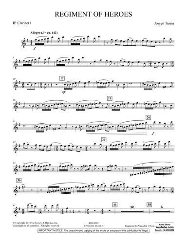 Regiment Of Heroes Windependence Artist Level - Bb Clarinet 1