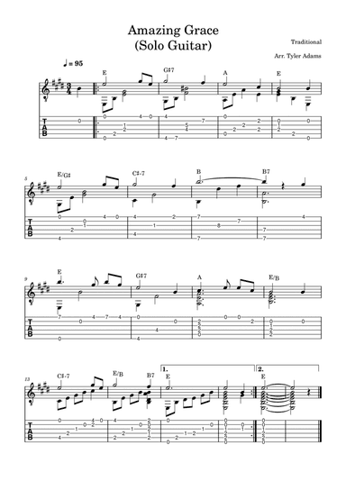 Amazing Grace (Intermediate Solo Guitar)