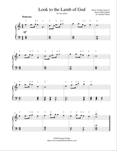 Look to the Lamb of God - for easy piano