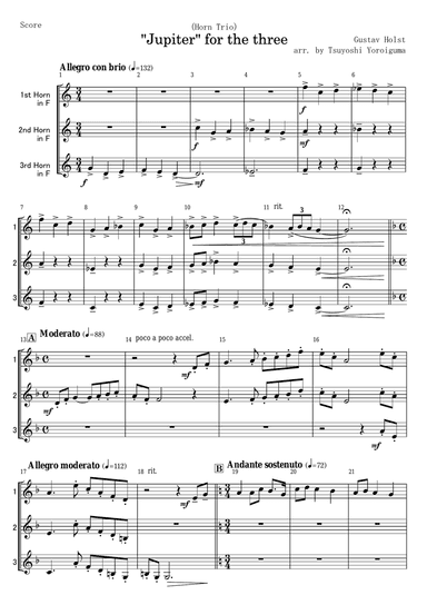 "Jupiter" for the three (Horn Trio)