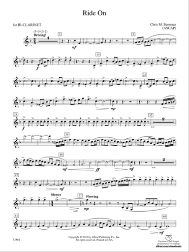 Ride On: 1st B-flat Clarinet