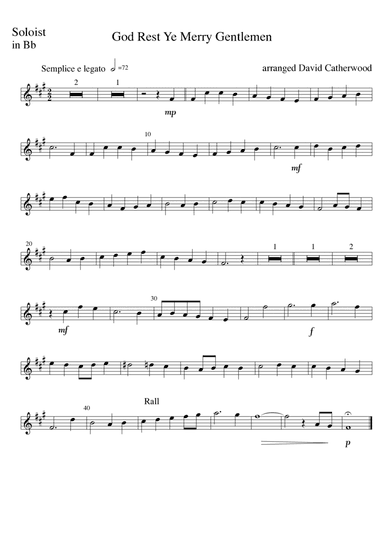 Trumpet solo - God Rest Ye Merry Gentlemen. A carol with piano accompaniment by David Catherwood