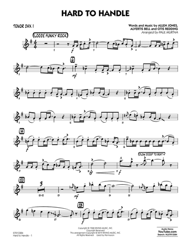 Hard to Handle (arr. Paul Murtha) - Tenor Sax 1