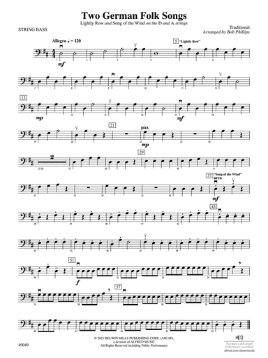 Two German Folk Songs: String Bass