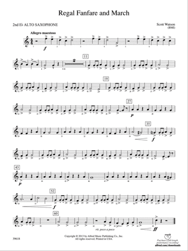 Regal Fanfare and March: 2nd E-flat Alto Saxophone
