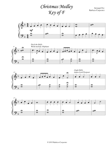 Christmas Medley (Easy Piano) F major