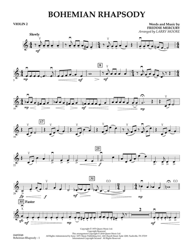 Bohemian Rhapsody (arr. Larry Moore) - Violin 2