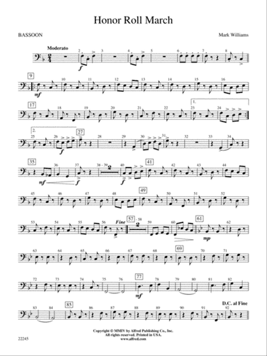 Honor Roll March: Bassoon