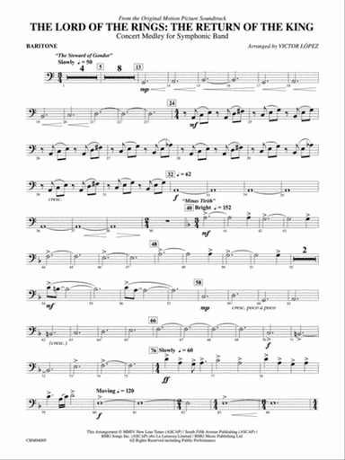 The Lord of the Rings: The Return of the King, Symphonic Suite from: Baritone B.C.