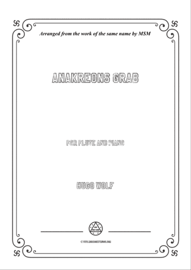 Wolf-Anakreons Grab, for Flute and Piano