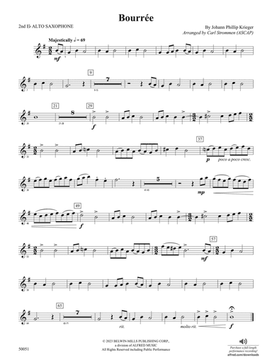 Bourrée: 2nd E-flat Alto Saxophone