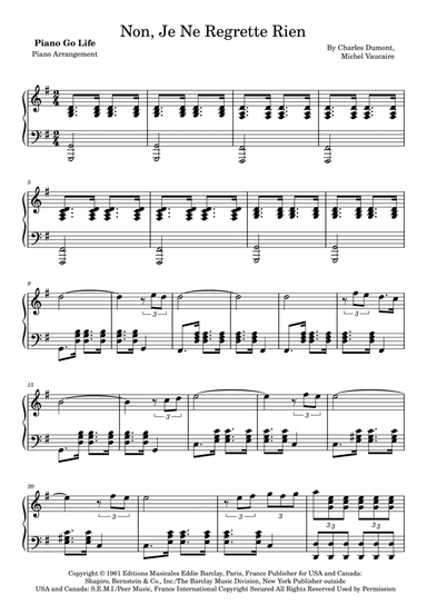 Non, Je Ne Regrette Rien