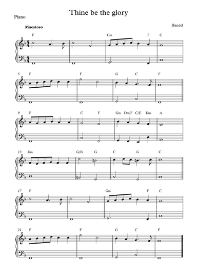 Thine be the glory - Handel (Piano Solo)