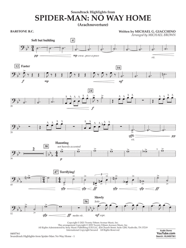 Soundtrack Highlights from Spider-Man: No Way Home (arr. Brown) - Baritone B.C.