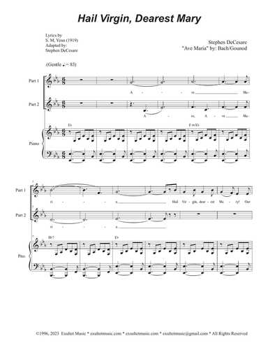 Hail Virgin, Dearest Mary (2-part choir)