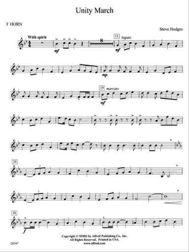 Unity March: 1st F Horn