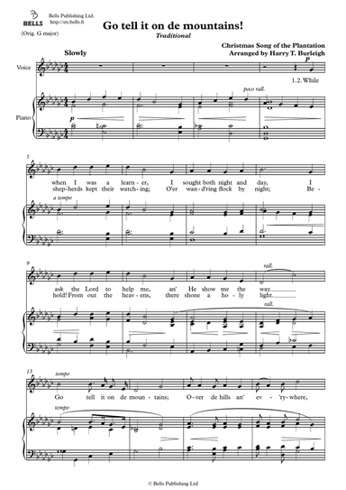 Go tell in on de mountains