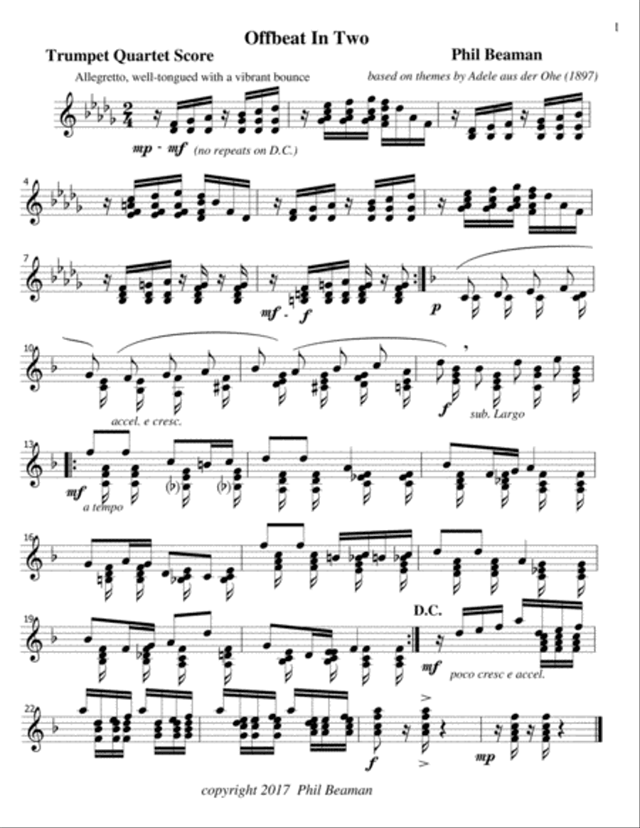 Offbeat in Two - Trumpet Quartet