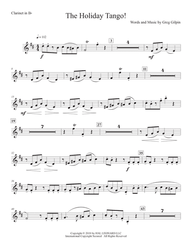 The Holiday Tango! - Clarinet in Bb