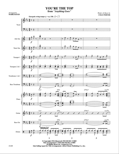 You're the Top (from the musical Anything Goes): Score
