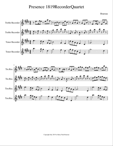 Presence 1819 Recorder Quartet