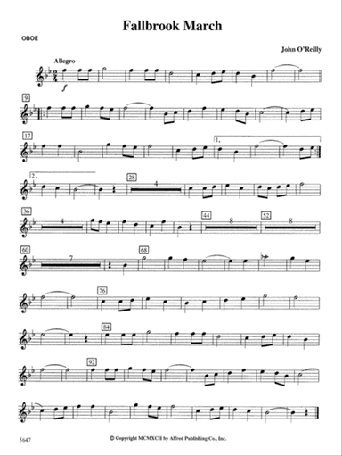 Fallbrook March: Oboe