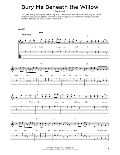 Bury Me Beneath The Willow (arr. Fred Sokolow)