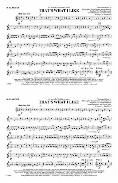 That's What I Like: 1st B-flat Clarinet