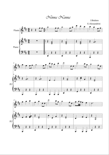 Ninna nanna. Flute and piano