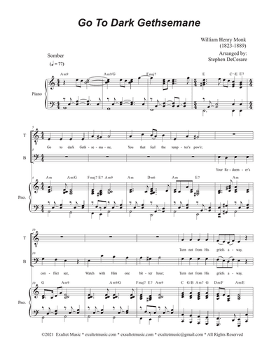 Go To Dark Gethsemane (2-part choir - (TB)