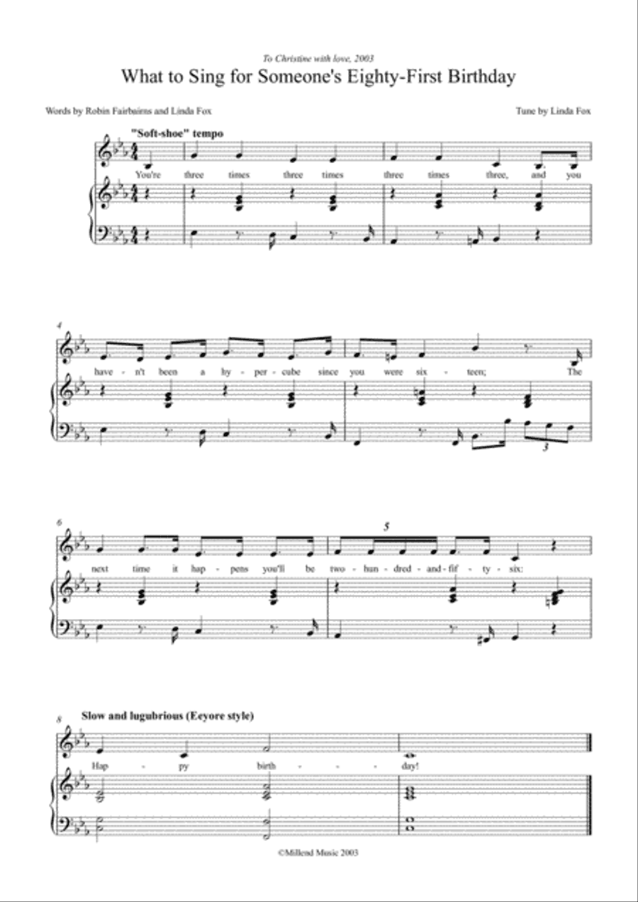 What to Sing for Someone's Eighty-first Birthday