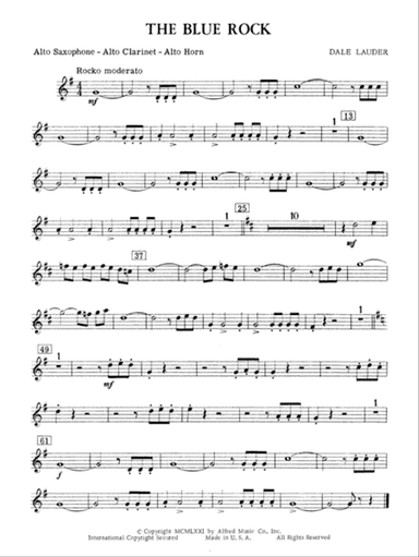 The Blue Rock (with optional Drum Set part): E-flat Alto Saxophone