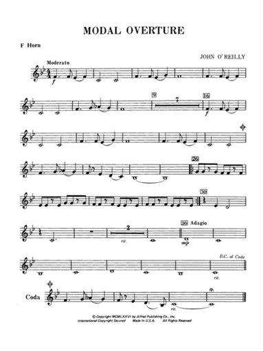 Modal Overture: 1st F Horn