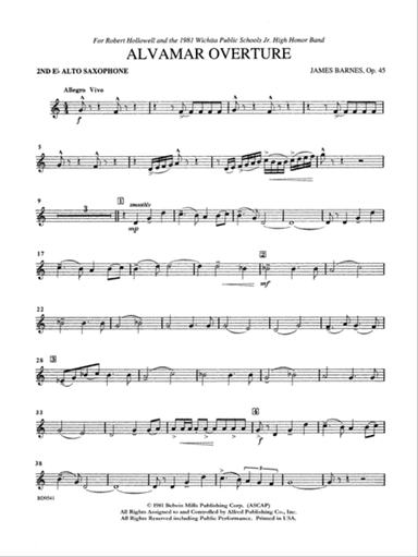 Alvamar Overture: 2nd E-flat Alto Saxophone