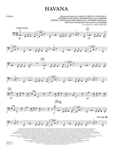 Havana (arr. Larry Moore) - Cello